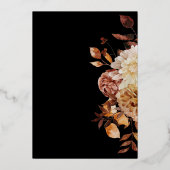 Black Elegant Modern Gold Foil Wedding Folie Uitnodiging (Achterkant)