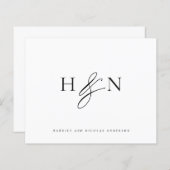 Black Elegant Monogram Weddenschap Hartelijk dank (Voorkant / Achterkant)