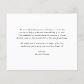 Black Elegant Monogram Weddenschap Hartelijk dank (Achterkant)