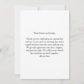 Black Elegant Monogram WreatWhite Hartelijk dank Kaart (Achterkant)