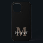 Black Elegant Monogrammed Hand Lettered Name Case-Mate iPhone Case<br><div class="desc">Black Elegant Monogrammed Hand Lettered Name iPhone Case</div>