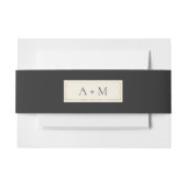 Black Elegant Monogrammed Wedding Uitnodigingen Wikkel (Voorkant Voorbeeld)