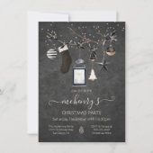 Black Elegant & Moody kerstparty Kaart (Voorkant)