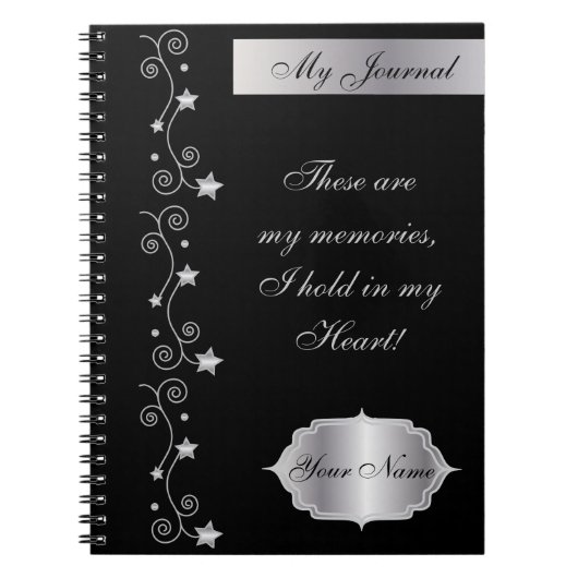 Black Elegant Personalize Journal-Notitieboek Notitieboek (Voorkant)