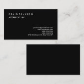 Black Elegant Plain Professional Visitekaartje (Voorkant / Achterkant)