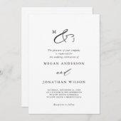 Black Elegant Script Ampersand Typografie Formele Kaart (Voorkant / Achterkant)