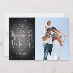 Black Elegant Script  Halloween-fotokaart Kaart