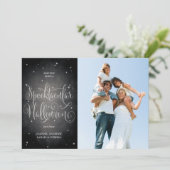 Black Elegant Script  Halloween-fotokaart Kaart (Staand voorkant)
