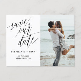 Black Elegant Script Invitation Aankondigingskaart