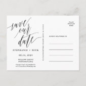 Black Elegant Script Invitation Aankondigingskaart (Achterkant)