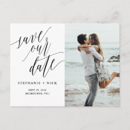 Black Elegant Script Invitation Aankondigingskaart