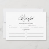 Black Elegant Script Personalized Recipe Kaart (Voorkant)