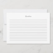 Black Elegant Script Personalized Recipe Kaart (Achterkant)