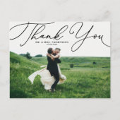 Black Elegant Script Photo Weddenschap Hartelijk d Briefkaart (Voorkant)