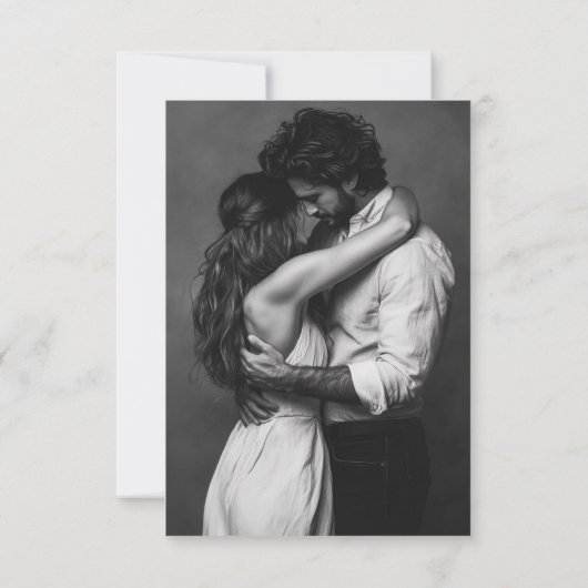 Black Elegant Script Photo Wedding Bedankkaart (Achterkant)