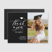 Black Elegant Script Simple Afstuderen Hartelijk d (Voorkant / Achterkant)