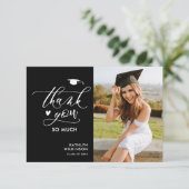 Black Elegant Script Simple Afstuderen Hartelijk d Kaart (Staand voorkant)