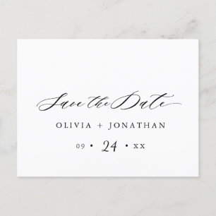 Black Elegant Script Typography Briefkaart