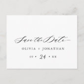 Black Elegant Script Typography Briefkaart (Voorkant)