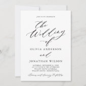 Black Elegant Script Typography Front Only Invitat Kaart (Voorkant)