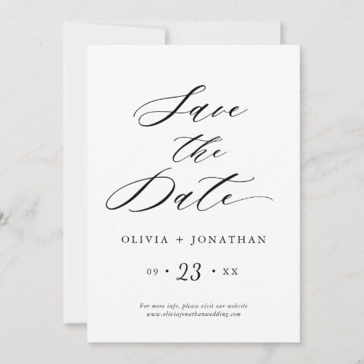 Black Elegant Script Typography Invitation Kaart (Voorkant)
