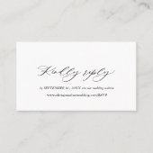 Black Elegant Script Typography RSVP Visitekaartje (Voorkant)