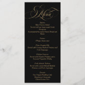 Black Elegant Script Wedding Menu (Voorkant)