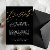 Black Elegant Simple Gold Wedding Details Kaart