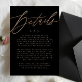 Black Elegant Simple Gold Wedding Details Kaart