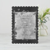 Black Elegant Sparkly Frame After Christmas Weddin Kaart (Staand voorkant)