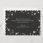 Black Elegant Stars Vrolijke Kerst Kaart (Achterkant)
