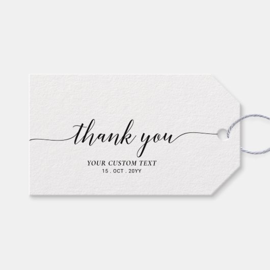 Black Elegant Stylish Party Favor Dankuwel Gift Cadeaulabel (Voorkant (Horizontaal))