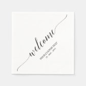 Black | Elegant Stylish Welcome Party Servet (Voorkant)