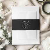 Black Elegant Swirl Script Simple Wedding  Uitnodigingen Wikkel