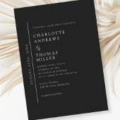 Black Elegant Trending Wedding Invitation Kaart