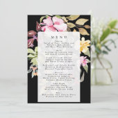 Black Elegant Waterverf Beauely Wedding Menu (Staand voorkant)