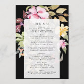 Black Elegant Waterverf Beauely Wedding Menu (Voorkant)