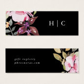 Black Elegant Waterverf Beauful Registry Card Mini Visitekaartjes (Voorkant /achterkant)