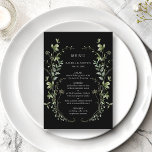 Black Elegant Waterverf Wildflower Wedding Menu<br><div class="desc">Dit elegante trouwmenu bevat prachtige handbeschilderde waterverf wildbloemen die geschikt zijn voor lente-,  zomer- of valbruiloften. Voor meer geavanceerde aanpassing van dit ontwerp,  te klikken gelieve de BUTTON van het TOOL VAN HET ONTWERP BLAUW hierboven! Overeenkomende objecten zijn ook beschikbaar.</div>