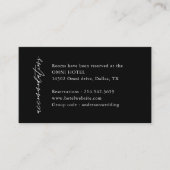 Black Elegant Wedding Accommodations Informatiekaartje (Voorkant)