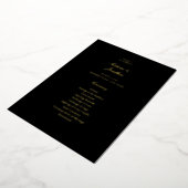 Black Elegant Wedding Ceremony Program Folie Uitnodiging (Gedraaid)