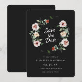 Black Elegant Wedding Save the Date (Voorkant / Achterkant)