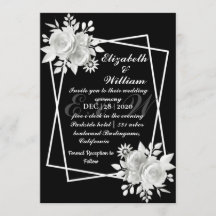 Black Elegant White Floral Wedding