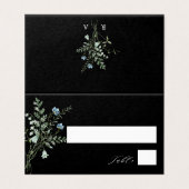 Black Elegant Wildflower Weddenschapskaart Kaart (Buitenkant ongevouwen)