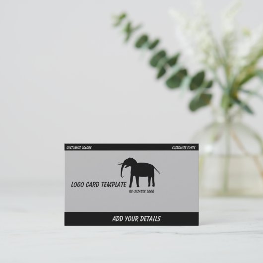 Black Elephant Logo Visitekaartje (Staand voorkant)