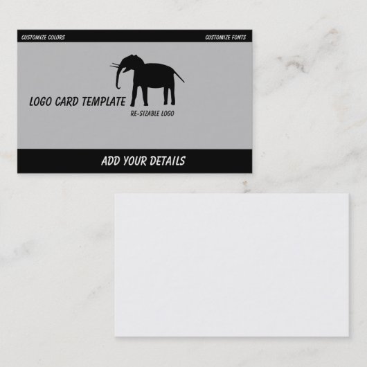 Black Elephant Logo Visitekaartje (Voorkant / Achterkant)