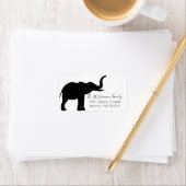 Black Elephant Silhouette Return-adres Etiket (Insitu)