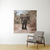 BLACK ELEPHANT WALKING ON BROWN SAND WANDKLEED (In situ)