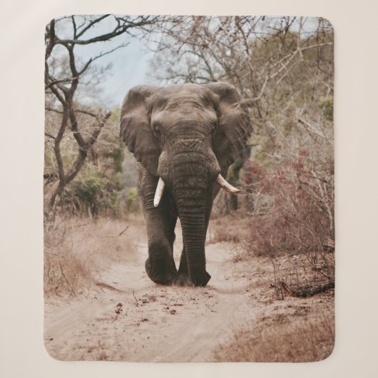 BLACK ELEPHANT WALT IN BROWN SAND SHERPA DEKEN (Voorkant)