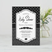 Black Elephants Baby shower Kaart (Staand voorkant)